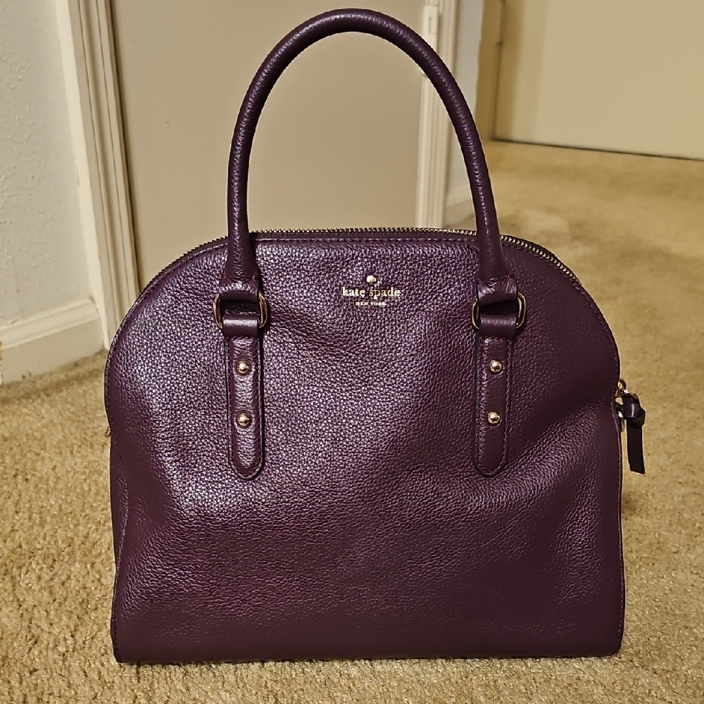Kate Spade Plum Satchel with Matching Wallet